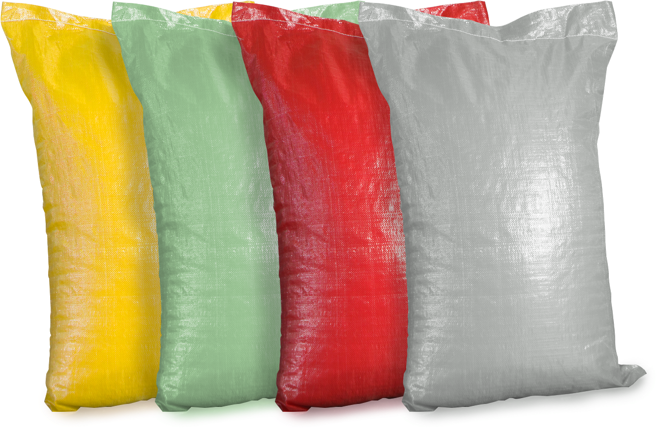 Colorful Plastic Bags Standing PNG Image