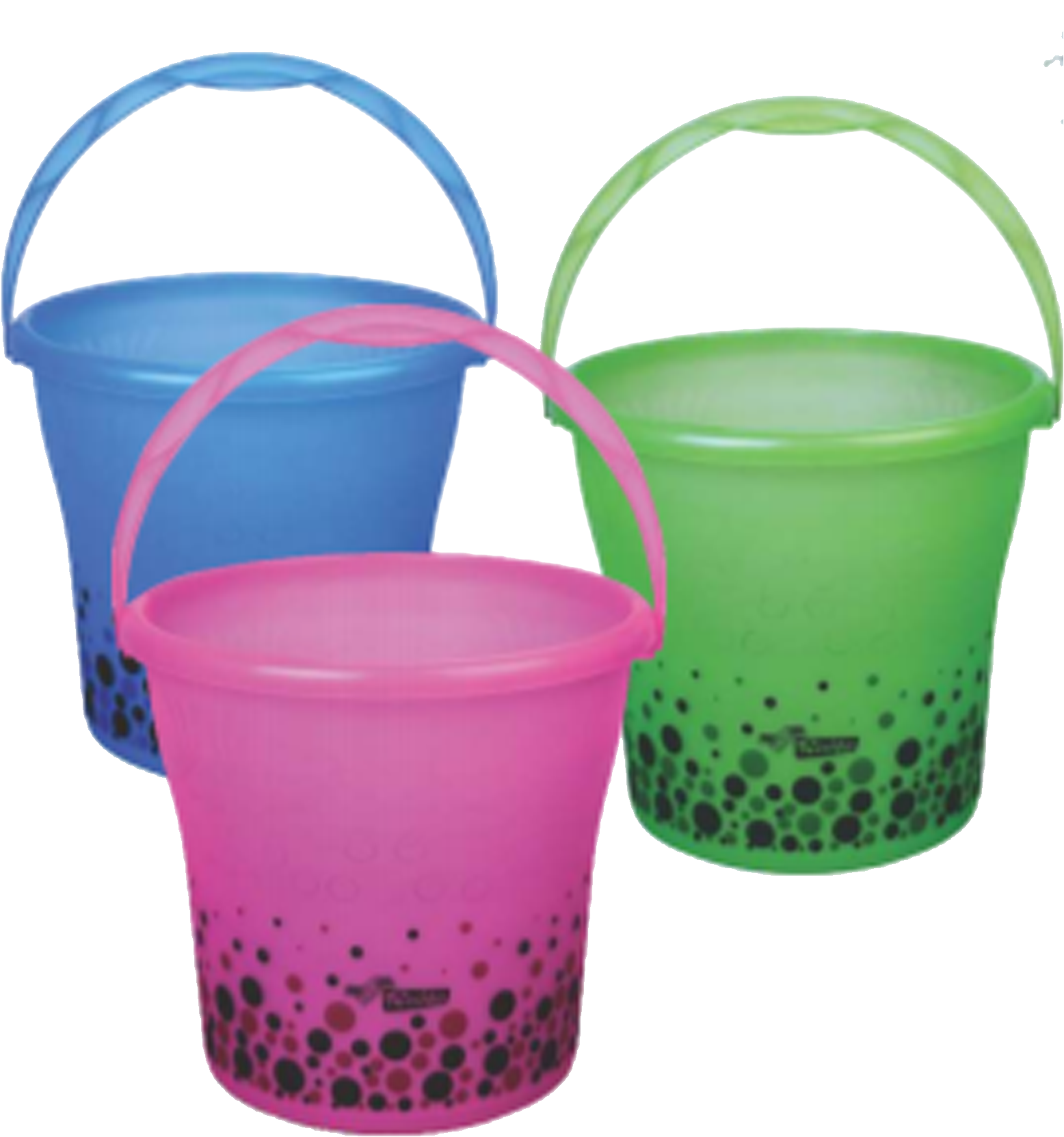 Colorful Plastic Buckets Set PNG Image