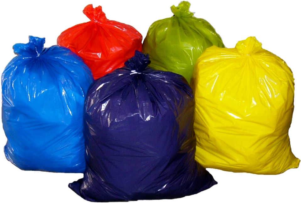 Colorful Plastic Garbage Bags PNG Image