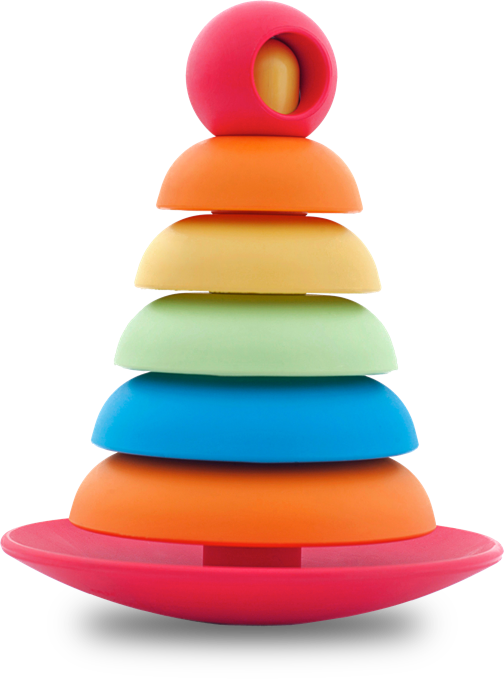 Colorful Plastic Rings Toy PNG Image