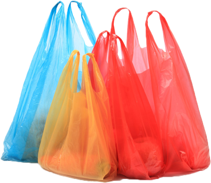 Colorful Plastic Shopping Bags PNG Image