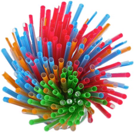 Colorful Plastic Straws Bundle PNG Image