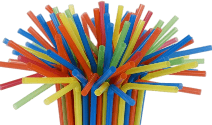 Colorful Plastic Straws Bundle PNG Image