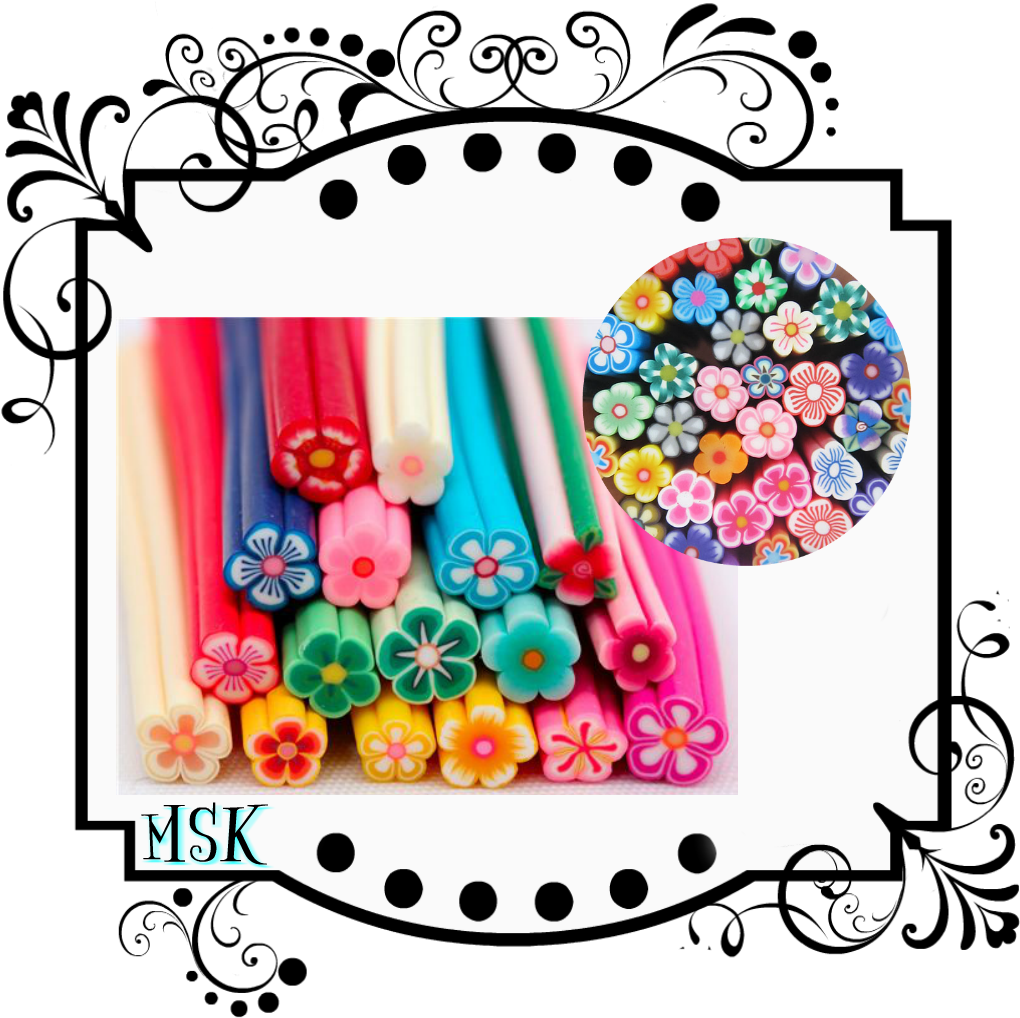 Colorful Polymer Clay Cane Designs PNG Image