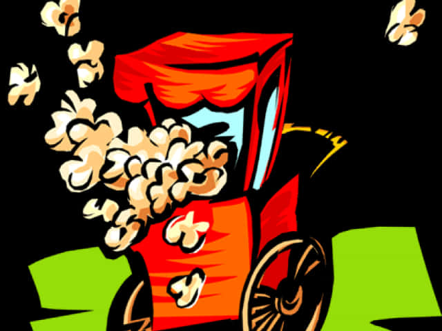 Colorful Popcorn Machine Clipart PNG Image