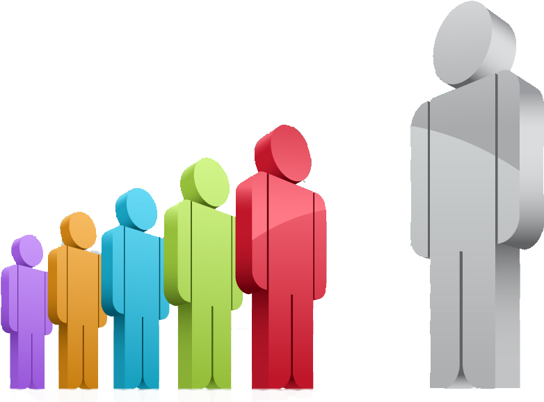 Colorful Queue3 D People Graphic PNG Image