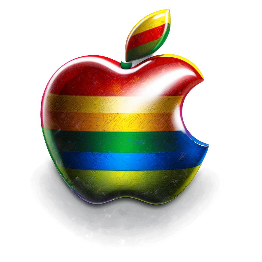 Colorful Rainbow Apple Logo Png Icn69 PNG Image