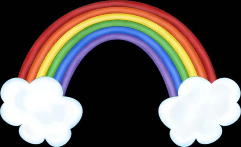 Colorful Rainbowand Clouds PNG Image