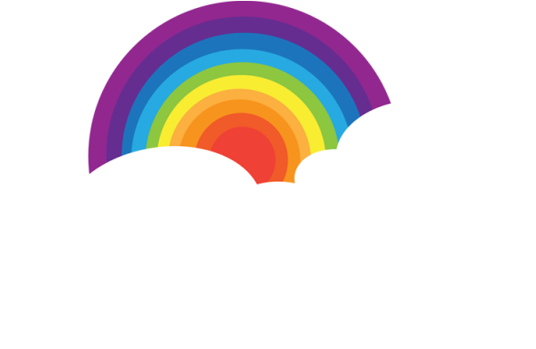 Colorful Rainbowand Clouds PNG Image