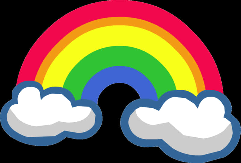 Colorful Rainbowand Clouds Graphic PNG Image