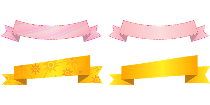 Colorful Ribbon Banners Vector PNG Image