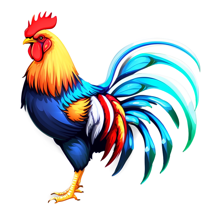 Colorful Rooster Art Png 17 PNG Image