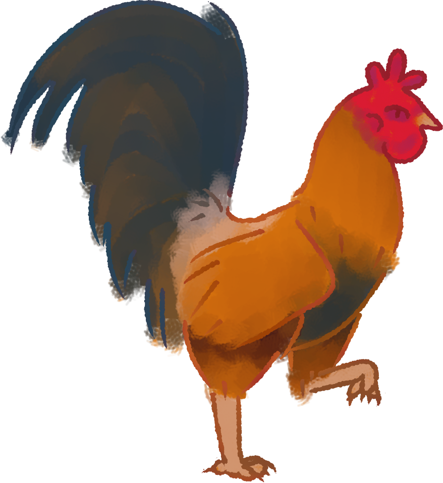 Colorful Rooster Illustration PNG Image