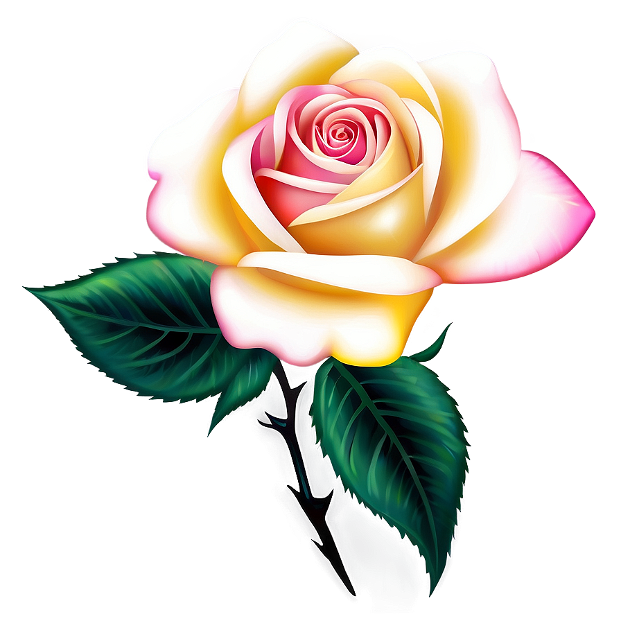 Colorful Rose Tattoo Illustration Png Xft PNG Image