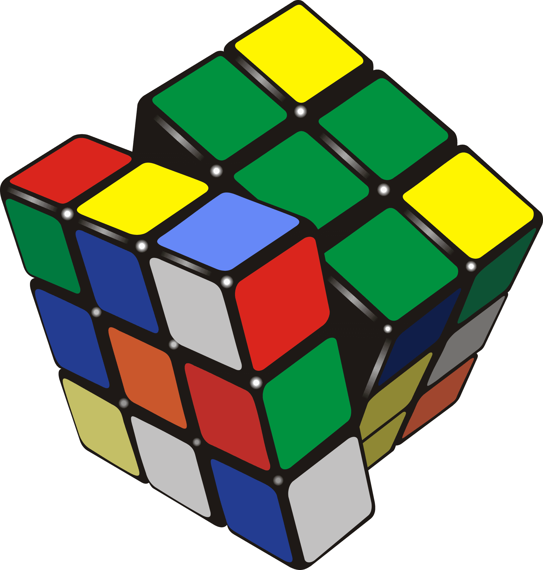 Colorful Rubiks Cube Illustration PNG Image