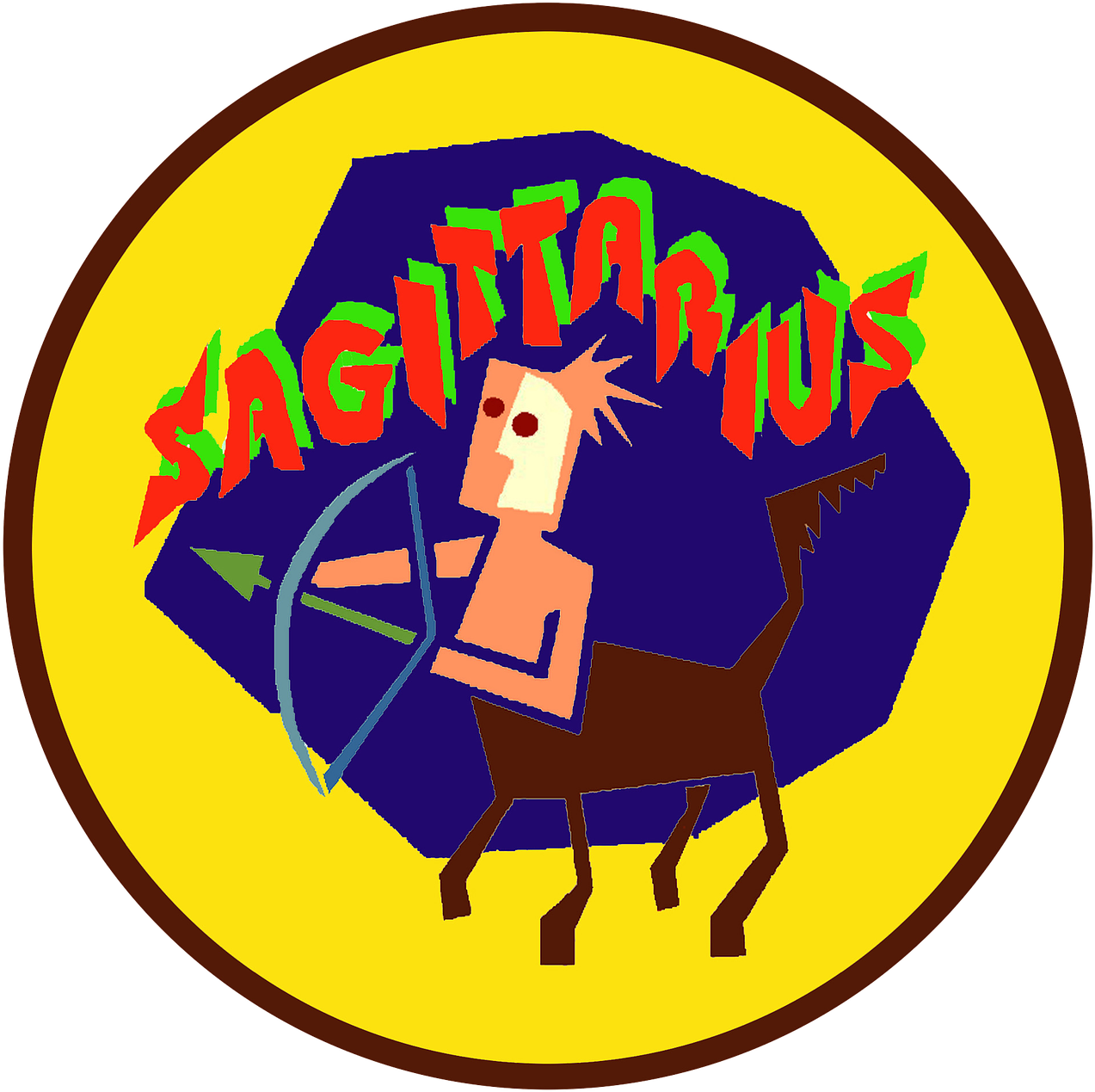 Colorful Sagittarius Zodiac Sign Illustration PNG Image