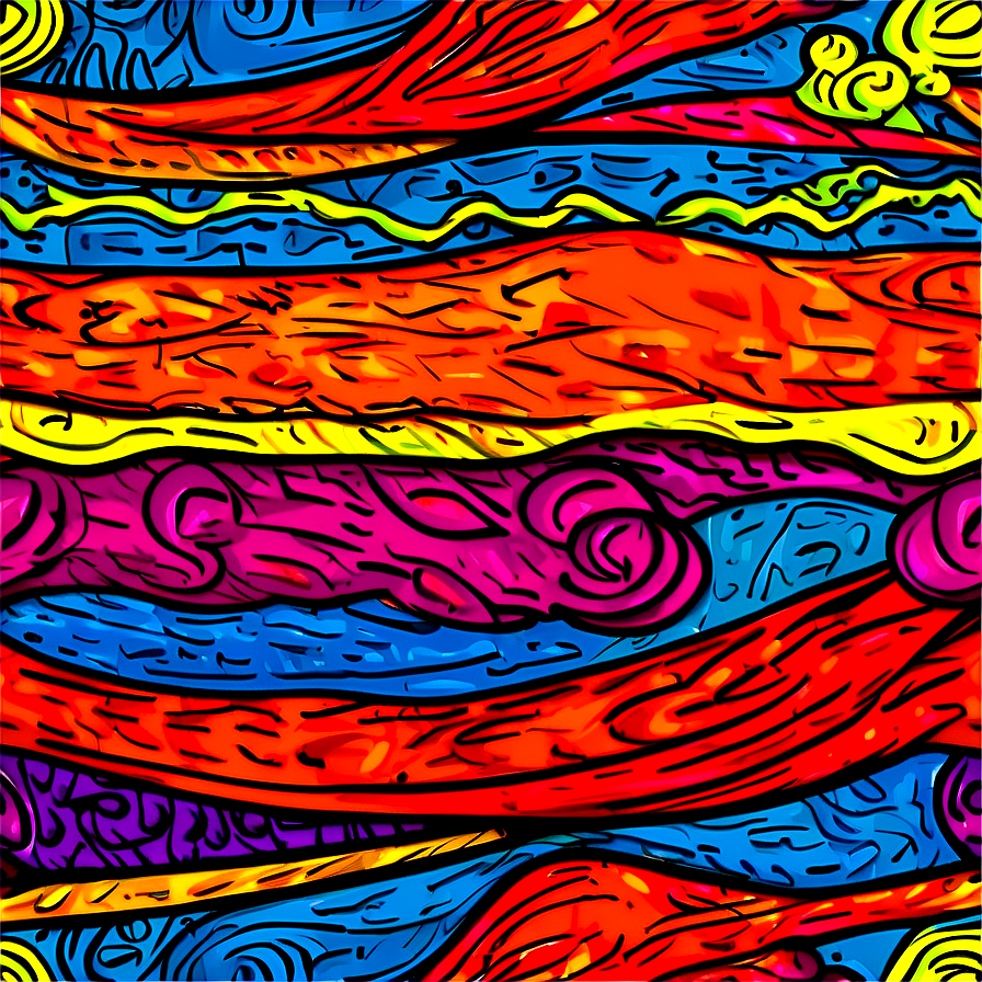 Colorful Scribble Pattern Png Nom58 PNG Image