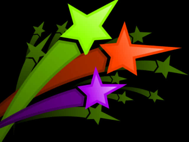 Colorful Shooting Stars Graphic PNG Image