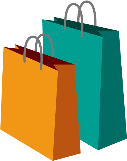 Colorful Shopping Bags Illustration PNG Image