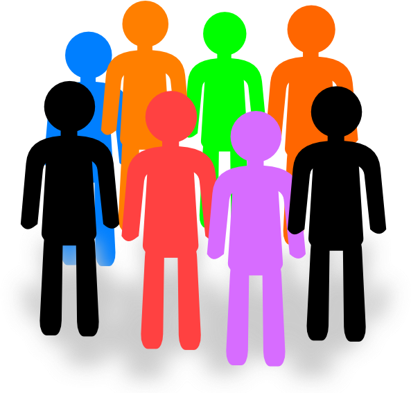 Colorful Silhouettes Group Gathering PNG Image