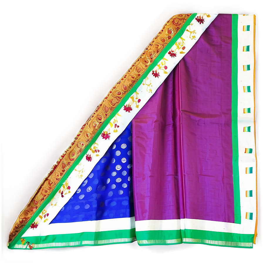 Colorful Silk Saree Png 06242024 PNG Image