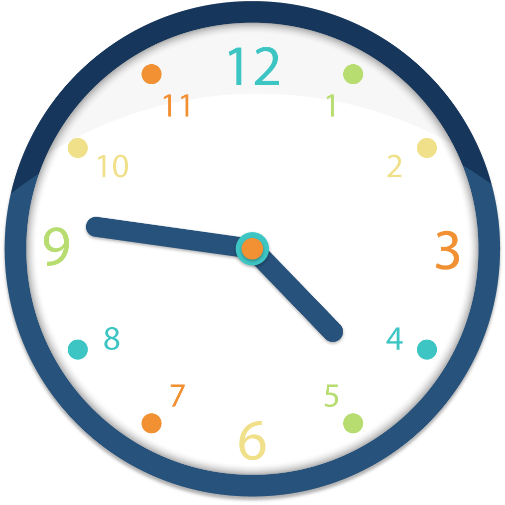 Colorful Simple Wall Clock Clipart PNG Image