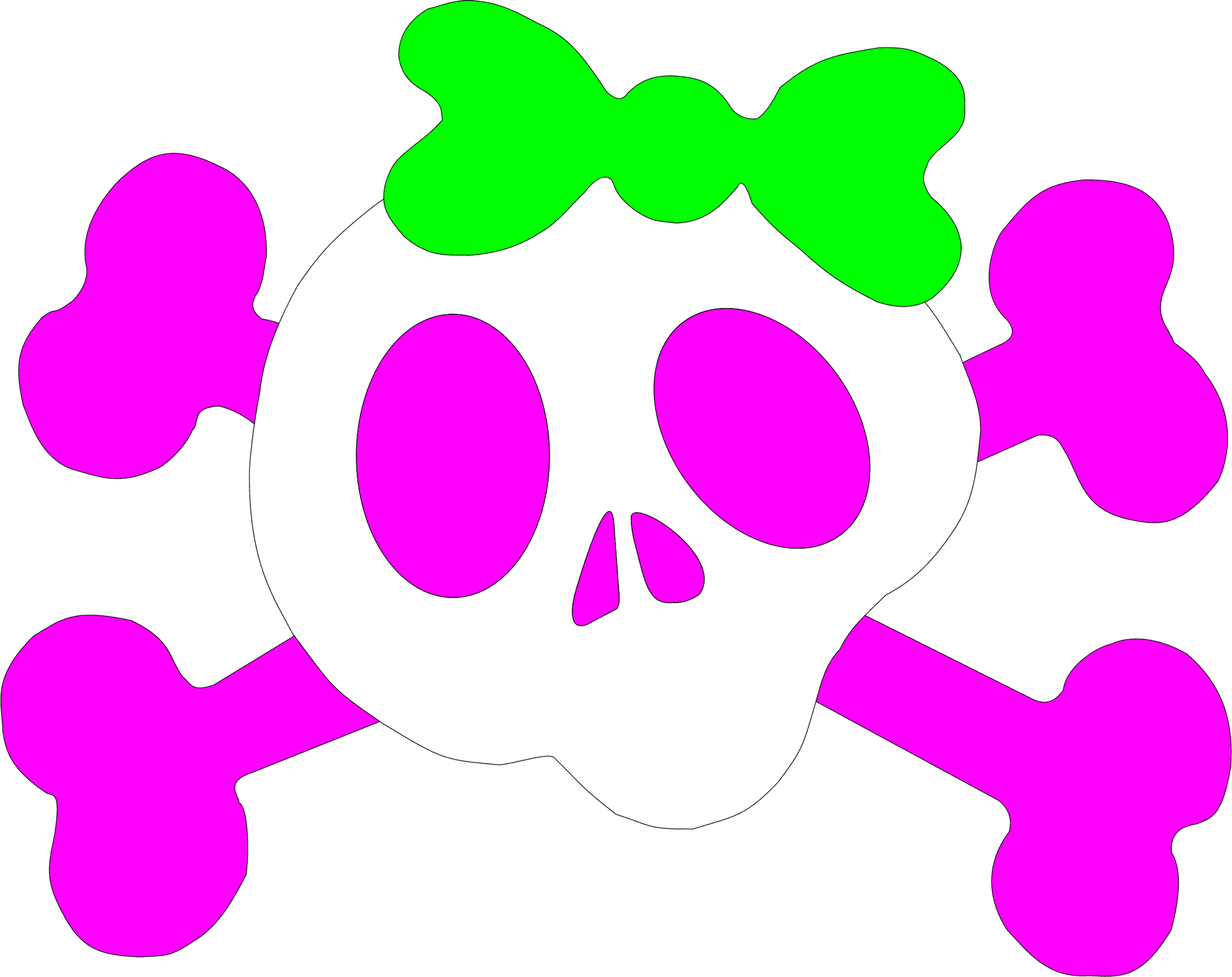 Colorful Skulland Crossbones PNG Image