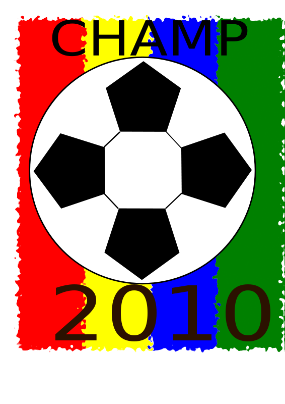 Colorful Soccer Ball Champion2010 PNG Image