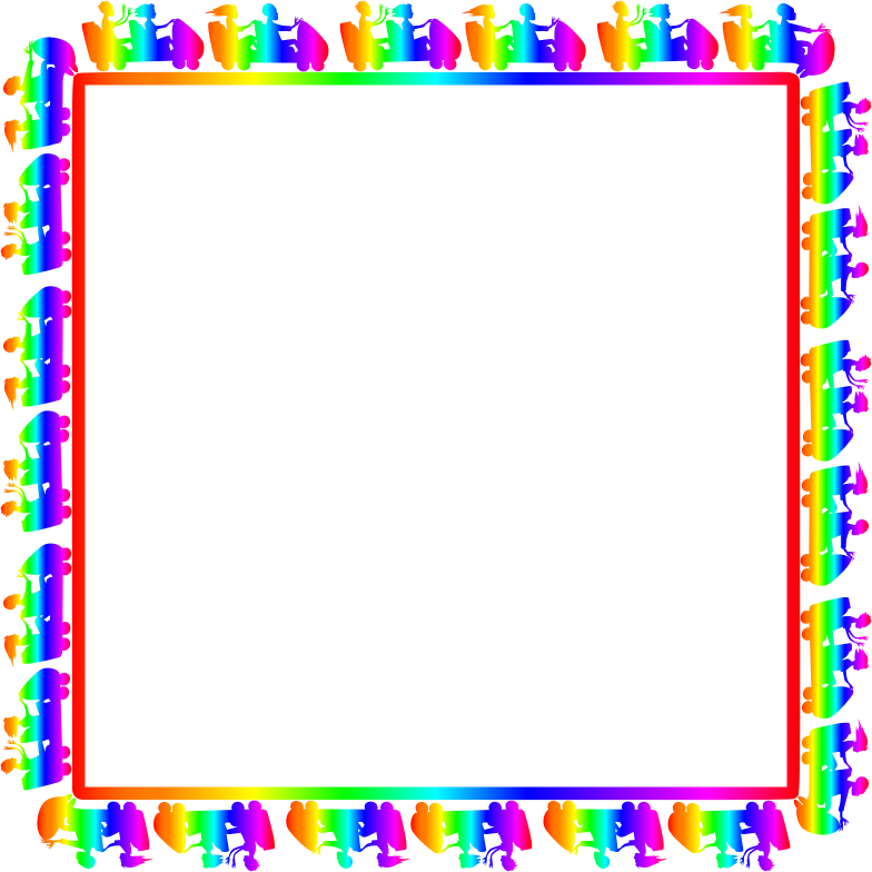 Colorful Spectrum Frame Design PNG Image