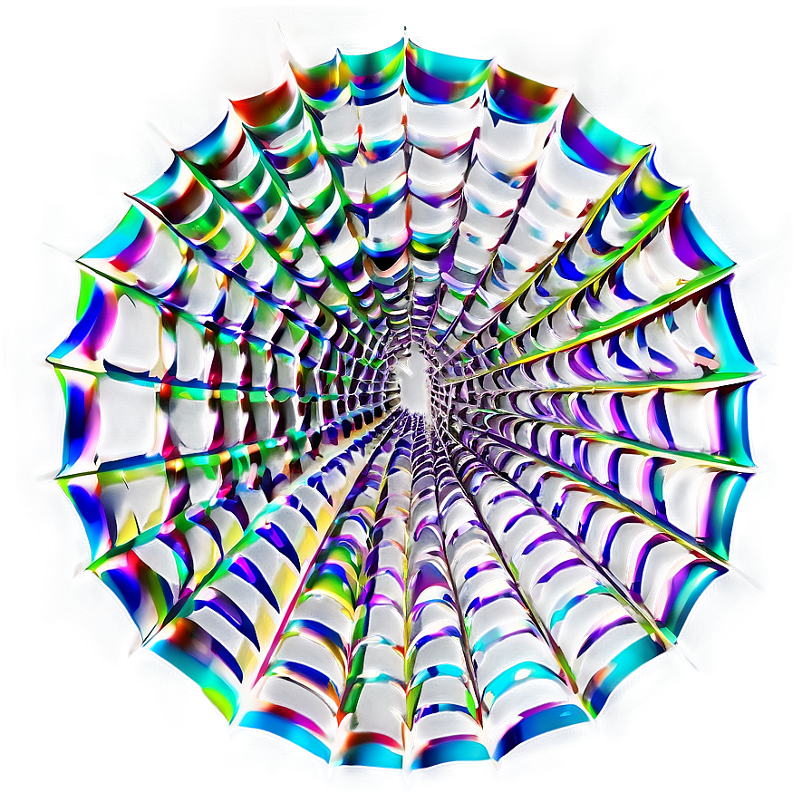 Colorful Spider Web Artwork PNG Image