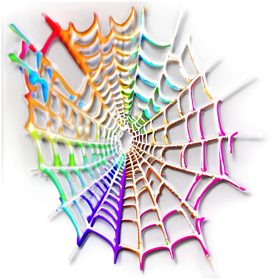 Colorful Spider Web Artwork PNG Image