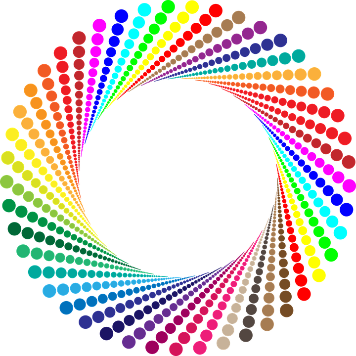 Colorful Spiral Dots Abstract PNG Image