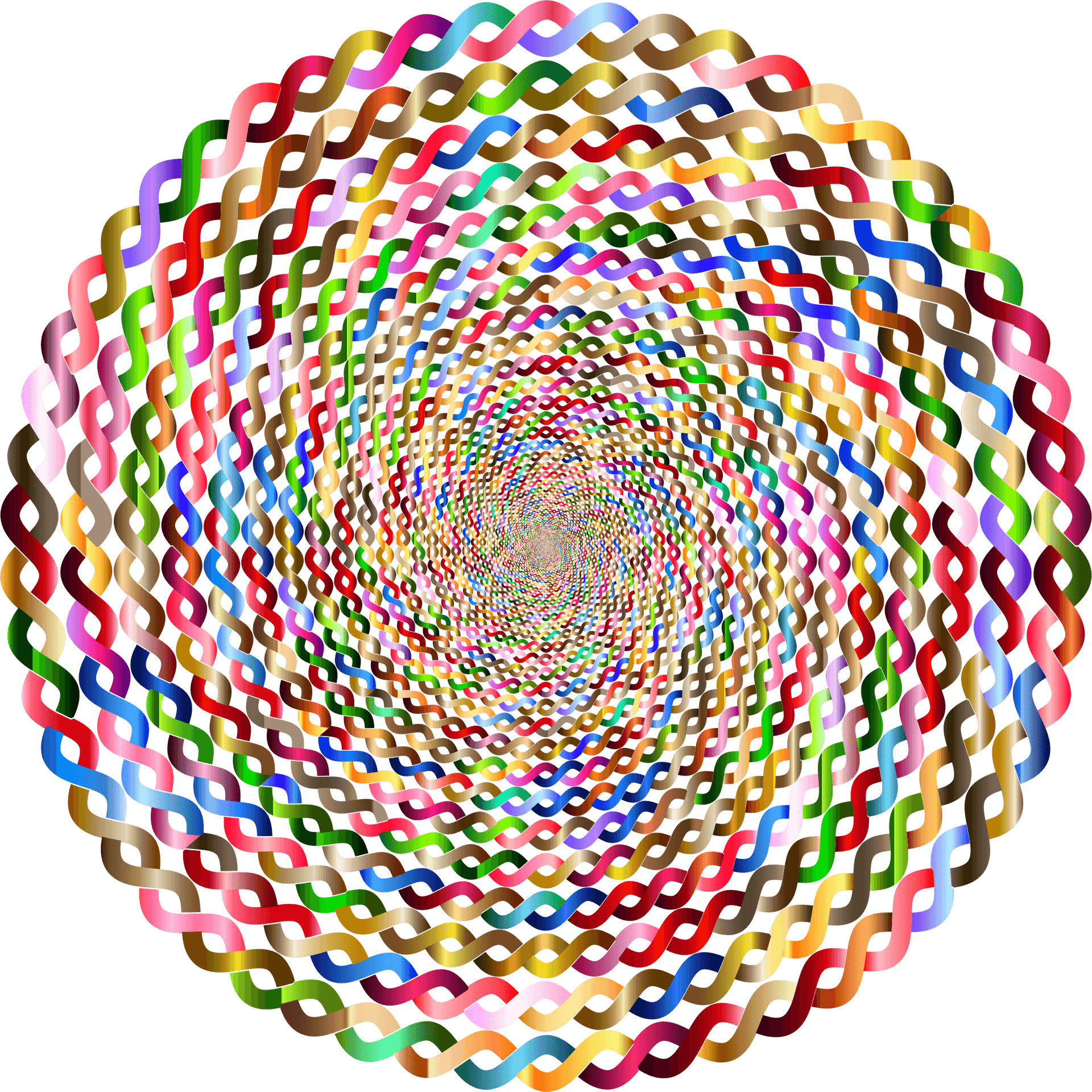 Colorful Spiral Tunnel Illusion PNG Image