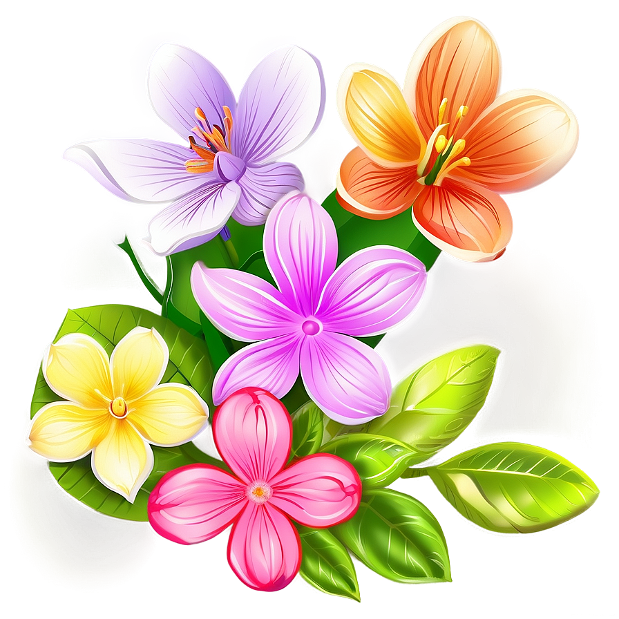 Colorful Spring Blooms Png Vki PNG Image