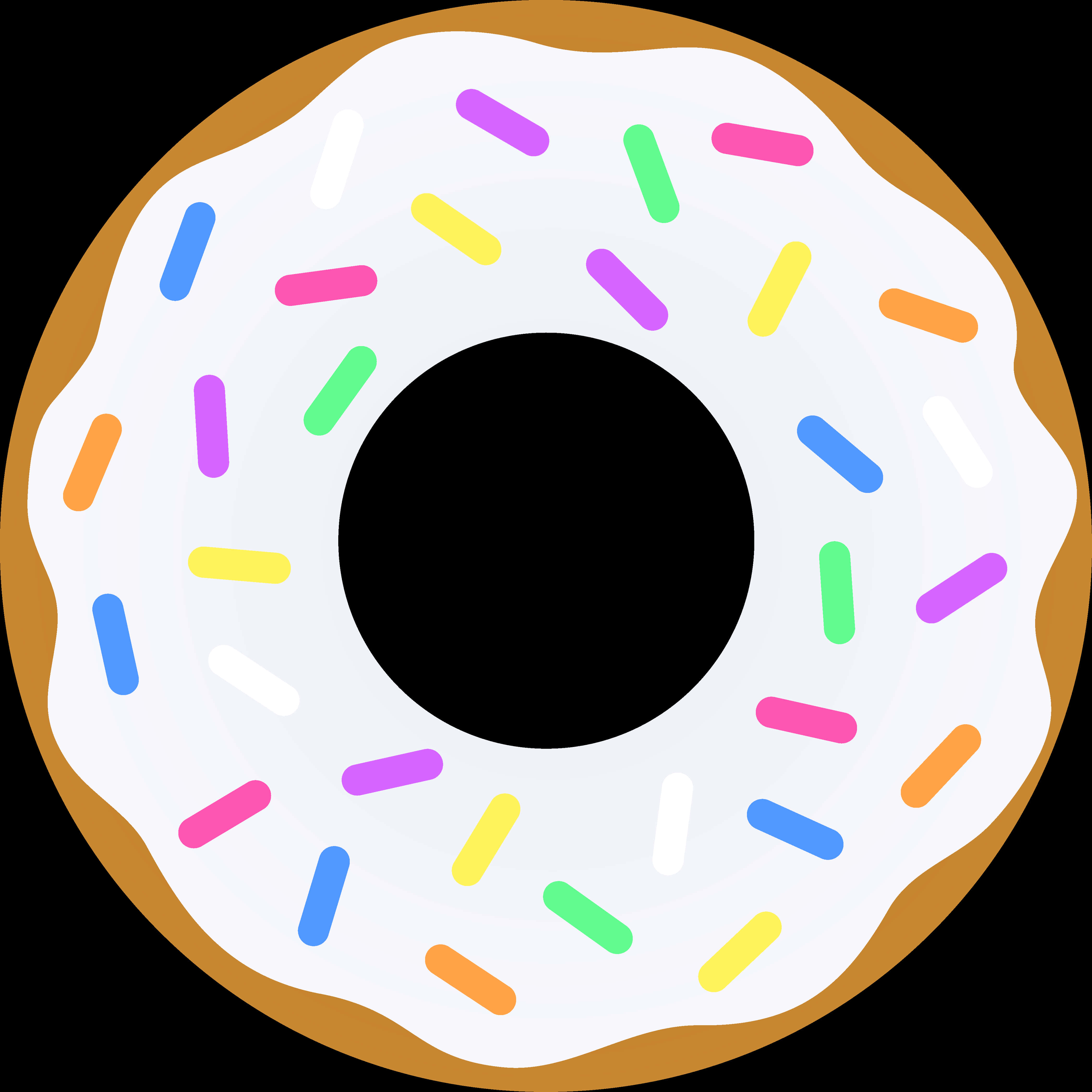 Colorful Sprinkled Donut Graphic PNG Image