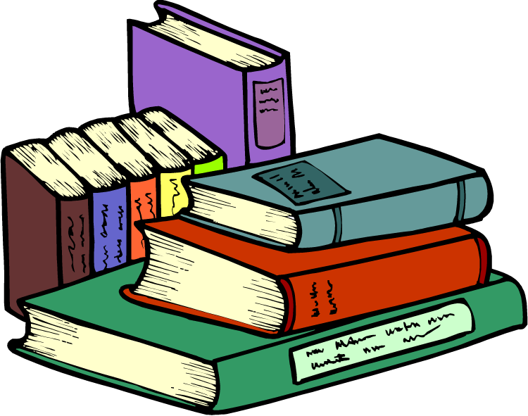 Colorful Stacked Books Clipart PNG Image