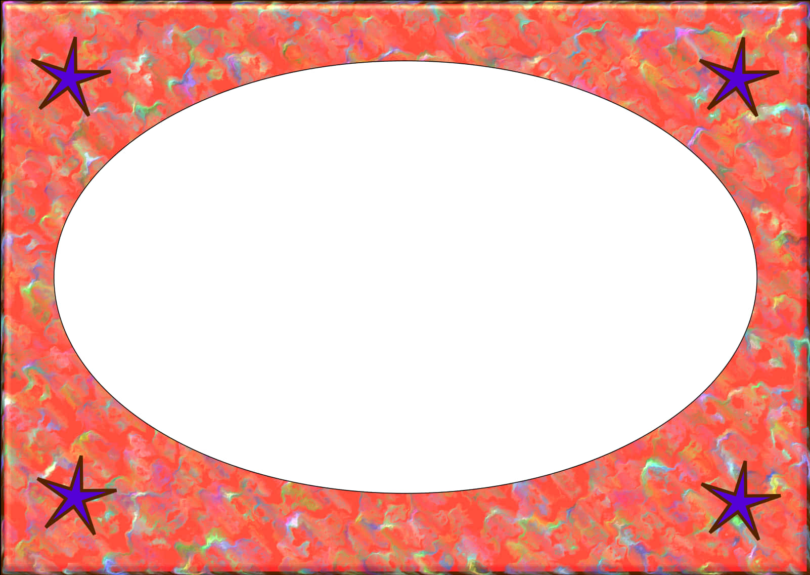 Colorful Star Border Template PNG Image