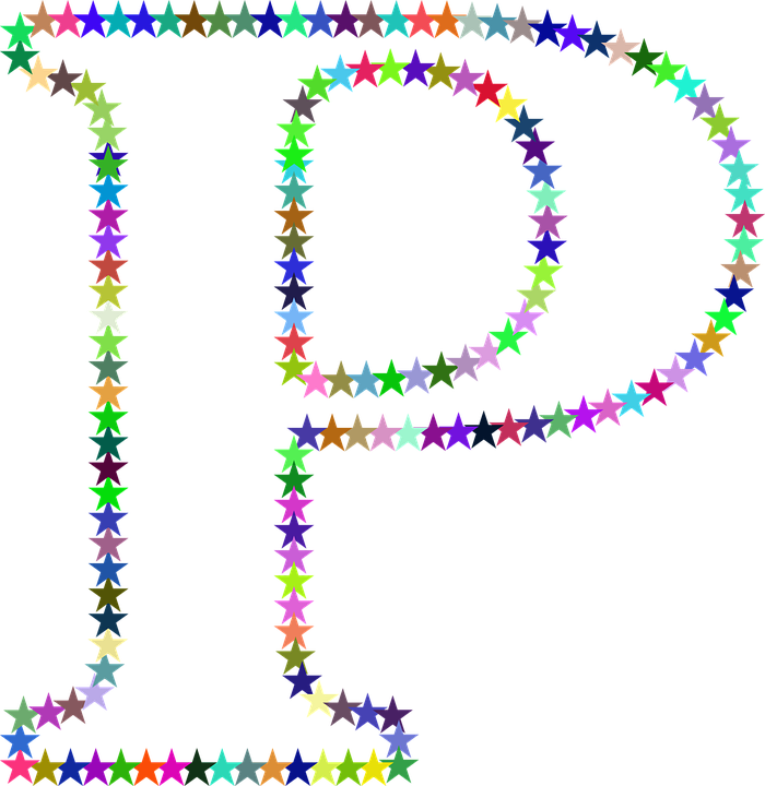 Colorful Star Patterns Forming Letters PNG Image