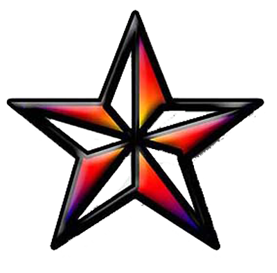 Colorful Star Tattoo Design PNG Image