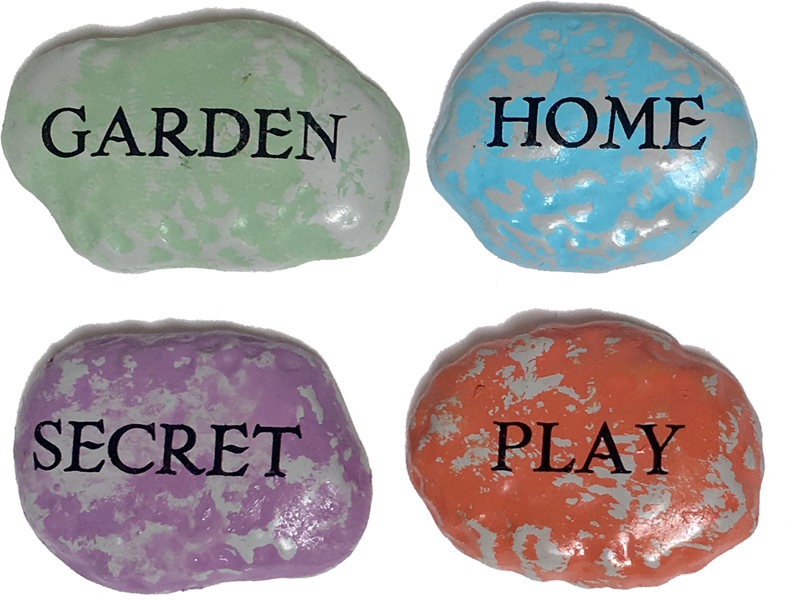 Colorful Stones With Words PNG Image