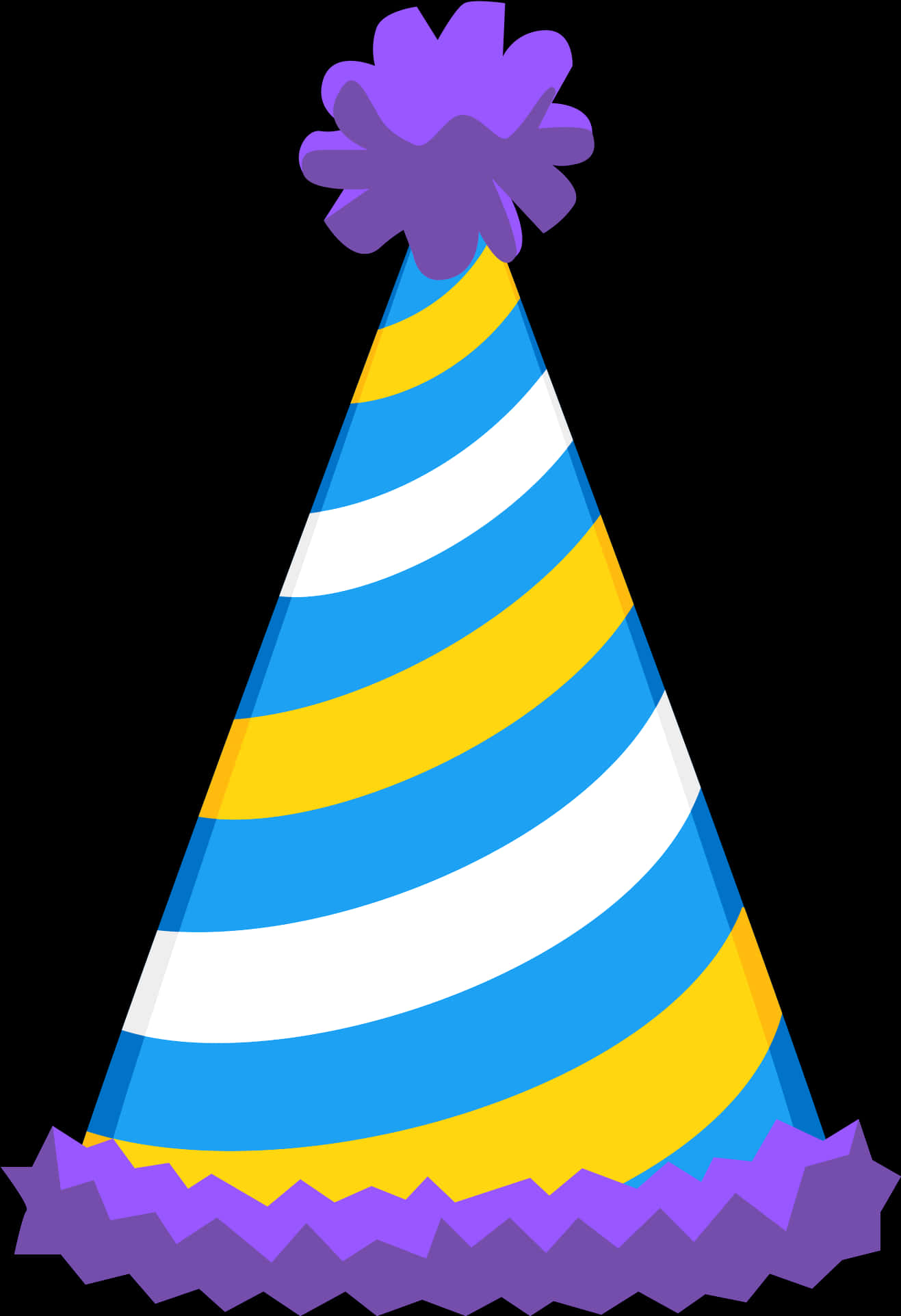 Colorful Striped Birthday Hat PNG Image