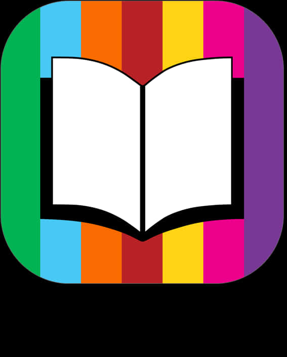 Colorful Striped Book Logo PNG Image