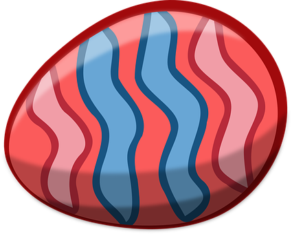 Colorful Striped Easter Egg PNG Image