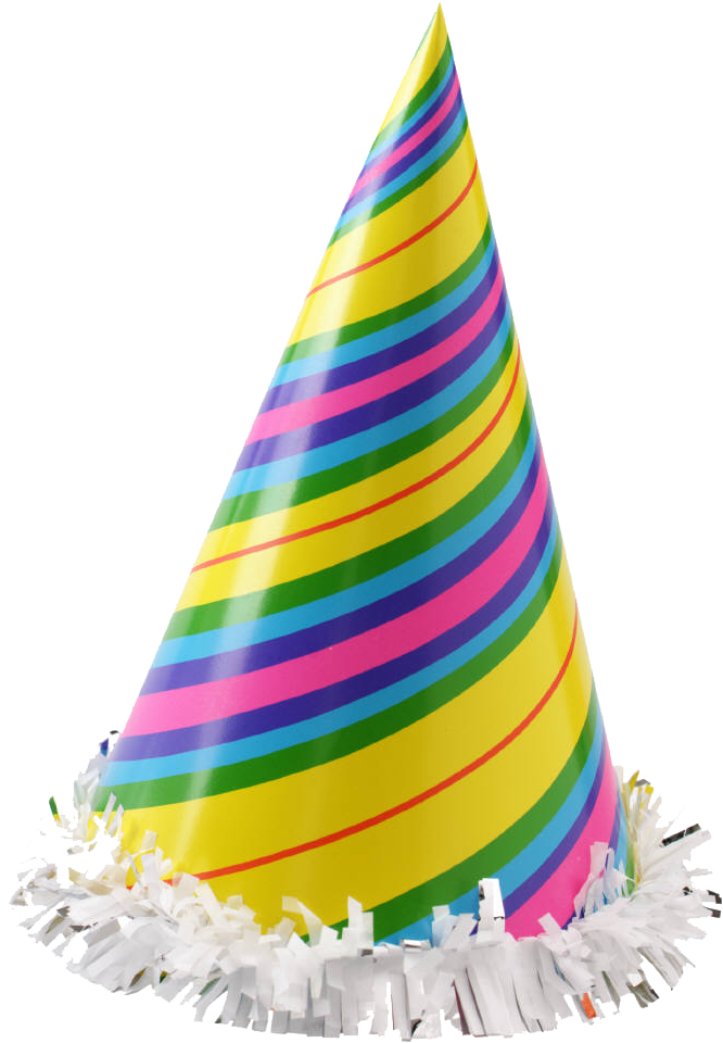 Colorful Striped Party Hat PNG Image