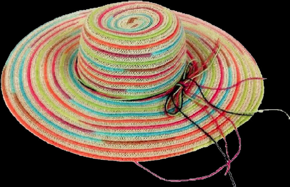 Colorful Striped Sombrero Hat PNG Image