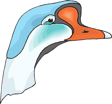 Colorful Swan Head Illustration PNG Image