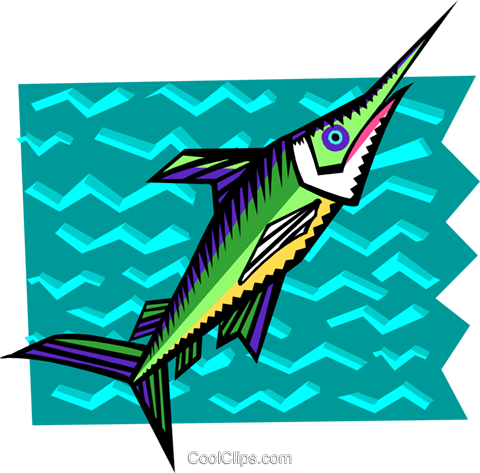 Colorful Swordfish Illustration PNG Image