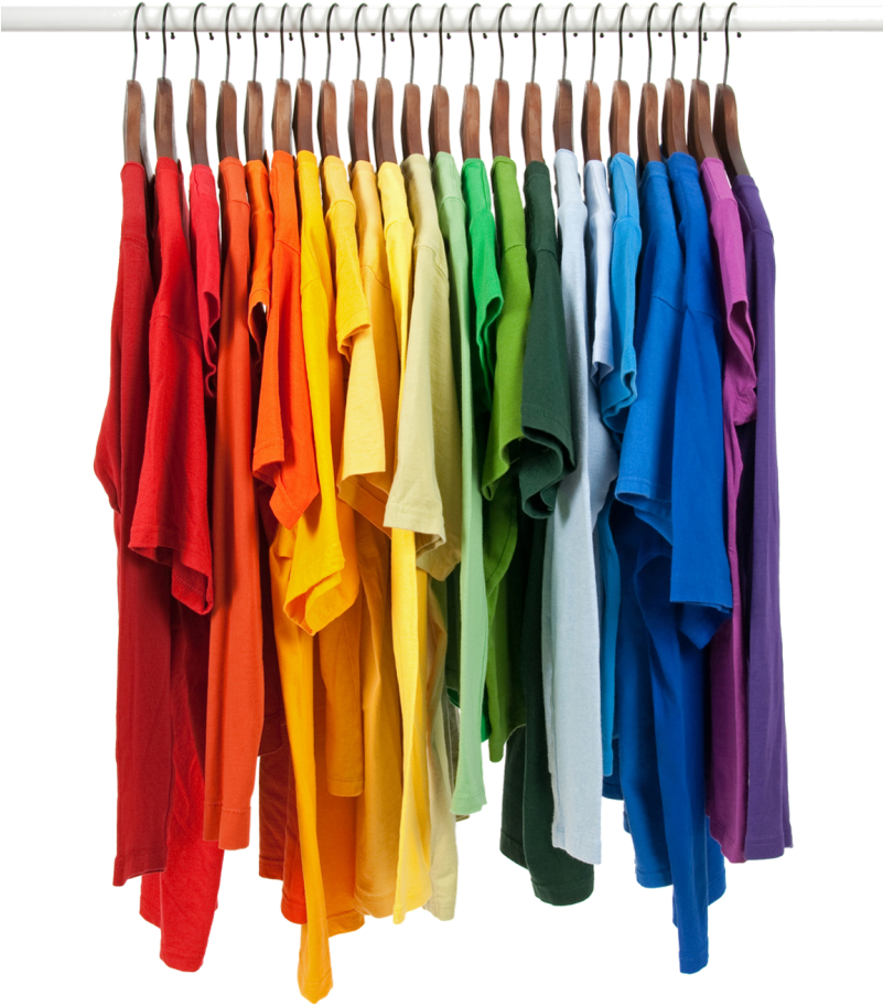 Colorful T Shirtson Hangers PNG Image