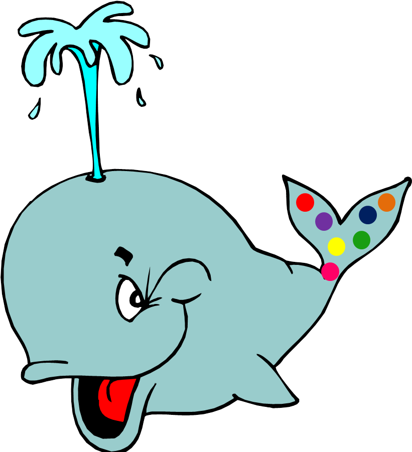 Colorful Tail Cartoon Whale Clipart PNG Image