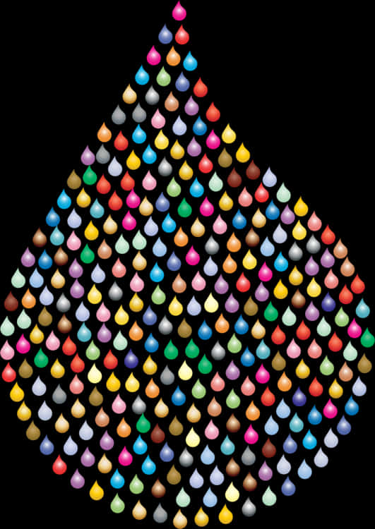 Colorful Tear Drops Pattern PNG Image